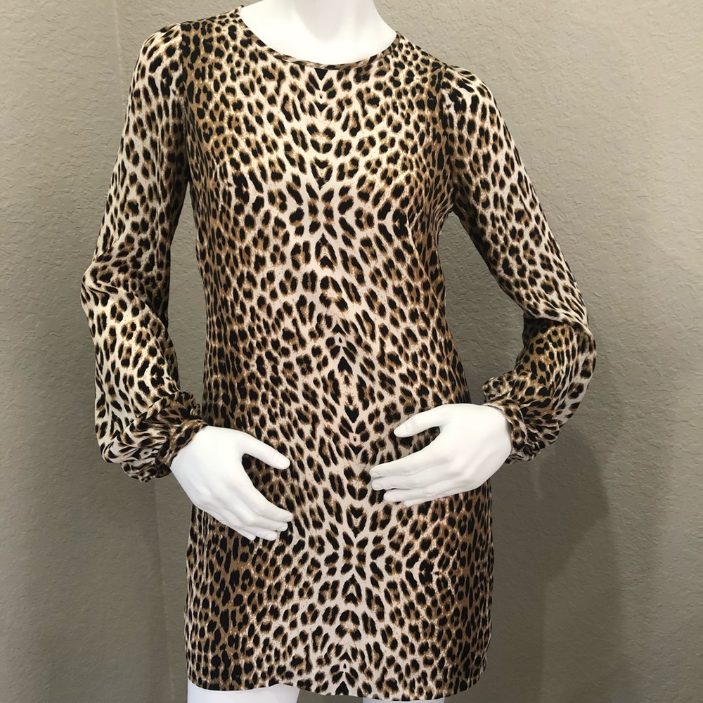 Leopard long sleeve dress